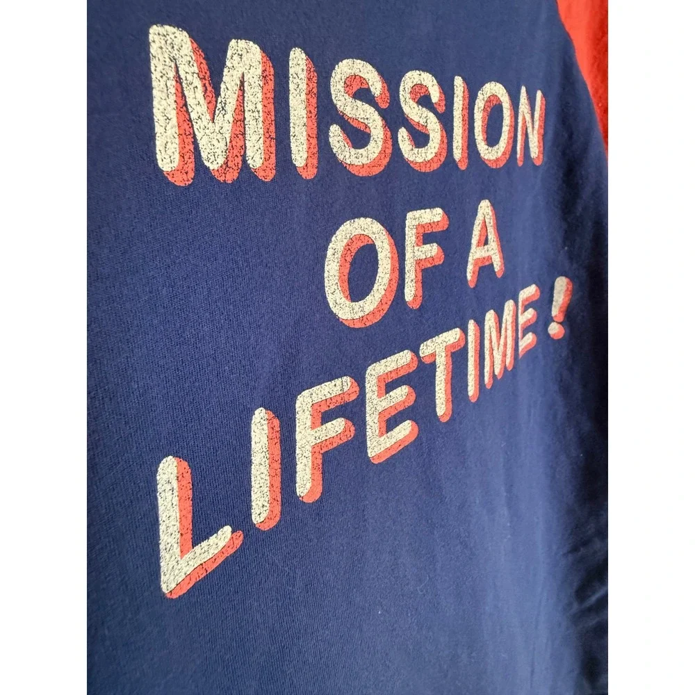 Peek Graphic Tee Kids 6-7 Blue Red Mars Rover Exploration Raglan Hard to find!